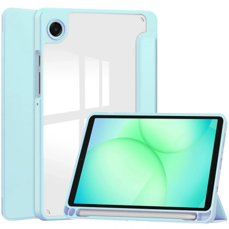 Etui z klapką Bizon Case Tab Clear Matt do Galaxy Tab A11 / A9, błękitne