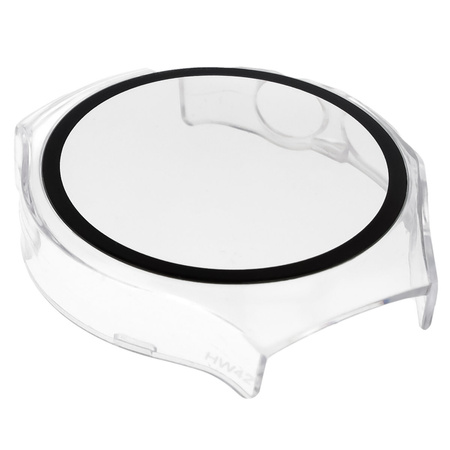 Etui ze szkłem do zegarka Bizon Case Watch Adamo do Huawei Watch 5 42 mm, przeźroczyste