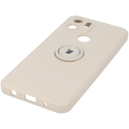 Etui Bizon Case Silicone Ring do Redmi A1, beżowe