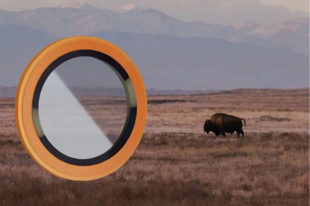 Szkło na aparat z aplikatorem Bizon Glass Snap Lens do iPhone 17 Pro / 17 Pro Max, 1 zestaw, pomarańczowa ramka