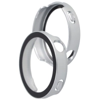 Etui ze szkłem do zegarka Bizon Case+Glass Watch do Huawei Watch GT6 41 mm, satynowo srebrne