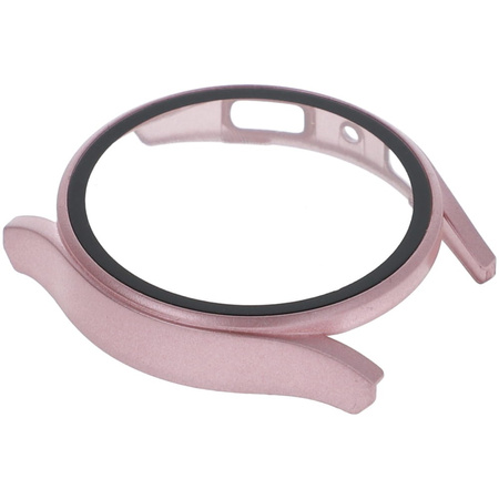 Etui Bizon Case+Glass do Galaxy Watch FE / 5 / 4 40mm, metaliczny róż