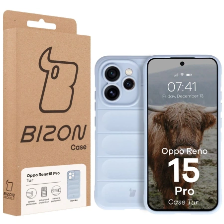 Pancerne etui Bizon Case Tur do Oppo Reno 15 Pro, jasnoniebieskie