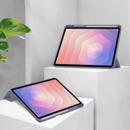 Etui z klapką Bizon Case Tab Clear Matt do Galaxy Tab S11, lawendowe