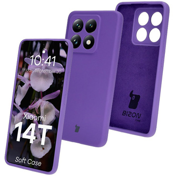 Silikonowe etui Bizon Soft Case do Xiaomi 14T, fioletowe