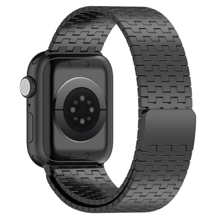Pasek ze stali nierdzewnej Bizon Strap Watch Titanium do Apple Watch 44/45/46/49 mm, czarny