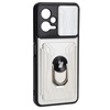 Etui Bizon Case Camshield Card Slot Ring do Xiaomi POCO X5, białe