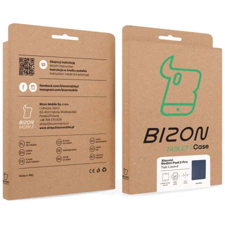 Etui z klapką Bizon Case Tab Lizard do Xiaomi Redmi Pad 2 Pro, granatowe