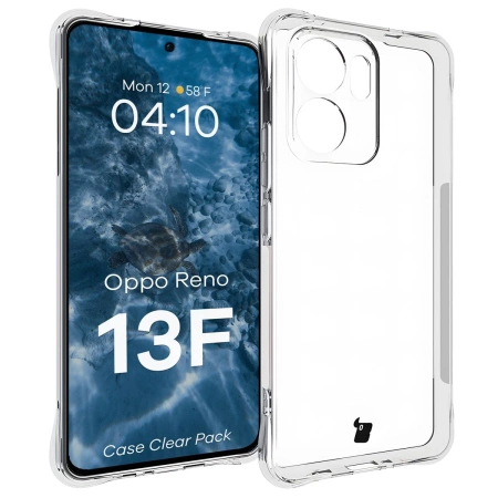 Elastyczne etui + 2x szkło hartowane Bizon Case Clear Pack do Oppo Reno13 F