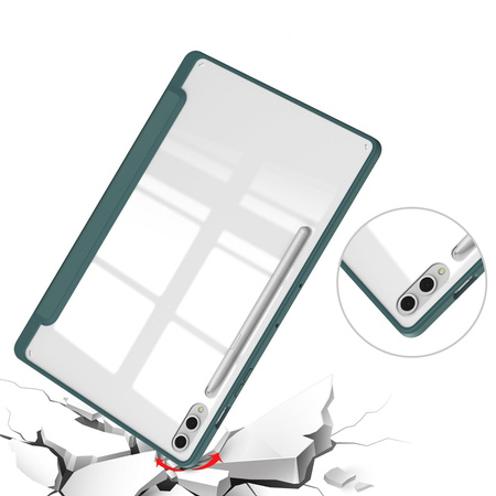 Etui Bizon Case Tab Clear Matt do Samsung Galaxy Tab S10 Plus / S9 Plus, ciemnozielone