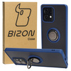 Etui z uchwytem na palec Bizon Case Hybrid Ring do Motorola Edge 40 Pro, przydymione z granatową ramką
