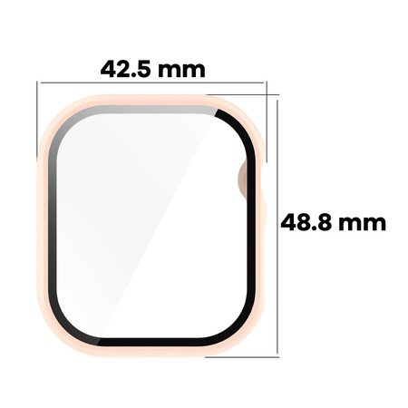 Etui ze szkłem do zegarka Bizon Case+Glass Watch do Apple Watch 10 46mm, różowe