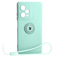 Etui Bizon Case Silicone Ring Sq do Xiaomi Redmi Note 12 Pro Plus 5G, turkusowe