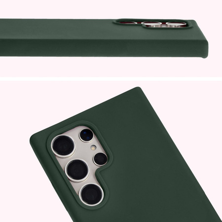 Silikonowe etui Bizon Soft Case do Galaxy S24 Ultra, ciemnozielone