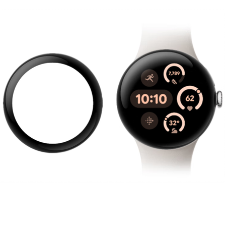 Szkło hybrydowe Bizon Glass Watch Edge Hybrid dla Google Pixel 3 41 mm, czarne