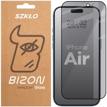 Prywatyzujące szkło hartowane Bizon Glass Edge Shadow do Galaxy A16 4G/5G, przyciemniane z czarną ramką