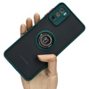 Etui z uchwytem na palec Bizon Case Hybrid Ring do Motorola Moto G42 , przydymione z ciemnozieloną ramką