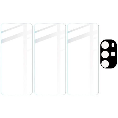 3x Szkło hartowane + szybka na aparat Bizon Glass Clear Pack do Motorola Moto G22