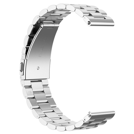 Pasek ze stali nierdzewnej do smartwatcha, Bizon Strap Watch Aura, Quick Release 18 mm, srebrny