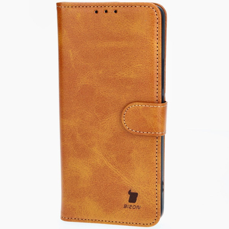Etui z klapką Bizon Case Pocket do Xiaomi Redmi Note 13 Pro+ 5G, brązowe