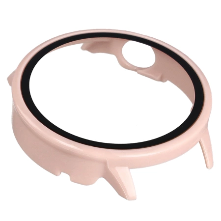 Etui ze szkłem do zegarka Bizon Case Watch Adamo do OnePlus Watch 3 43 mm, różowe