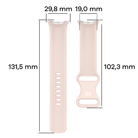Silikonowy pasek Bizon Strap Watch Silicone S do Google Pixel Watch 3 (45mm), jasnoróżowy