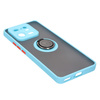 Etui z uchwytem na palec Bizon Case Hybrid Ring do Xiaomi 13 Pro, przydymione z jasnoniebieską ramką