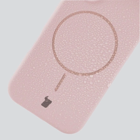 Silikonowe etui z pierścieniem magnetycznym Bizon Soft Case Magnetic do iPhone 14 Pro, jasnoróżowe