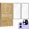 Szkło hartowane Bizon Glass Edge CF - 2 sztuki + ochrona na obiektyw, iPhone 12 Mini, czarne