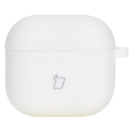 Silikonowe etui z karabińczykiem Bizon Case Headphone Silicone do AirPods 4, białe