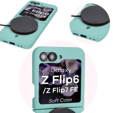 Silikonowe etui Bizon Soft Case do Galaxy Z Flip6, turkusowe