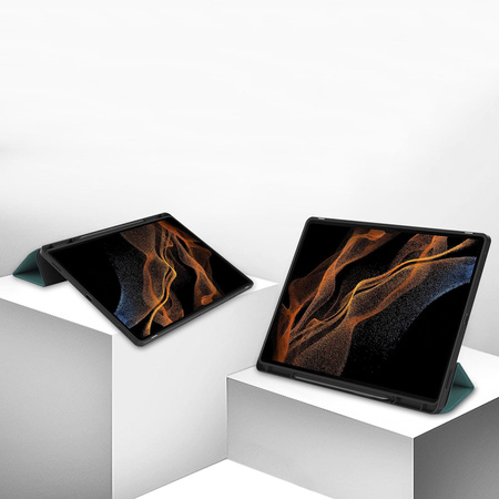 Etui Bizon Case Tab Lizard do Galaxy Tab S10 Ultra / S9 Ultra, ciemnozielone