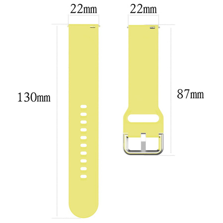 Pasek silikonowy do smartwatcha, Bizon Strap Watch Silicone Pro N, Quick Release 22 mm, żółty