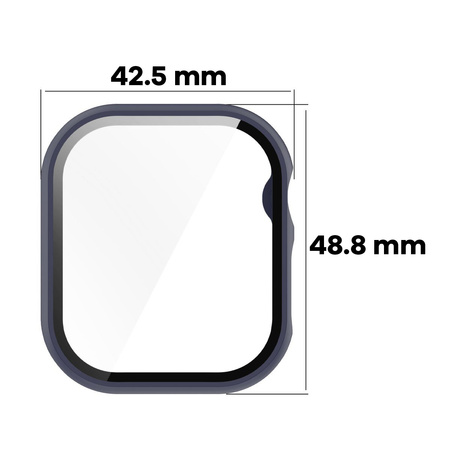 Etui ze szkłem do zegarka Bizon Case Watch Adamo do Apple Watch 11 / 10 (46mm), ciemnoniebieskie