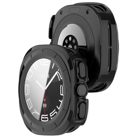 Etui ze szkłem do zegarka Bizon Case+Glass Watch do Galaxy Watch Ultra 2 / 1, czarne