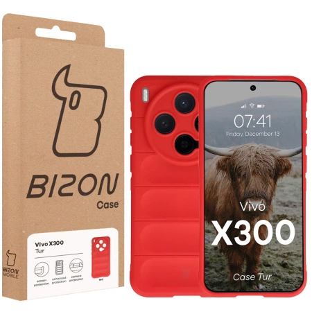 Pancerne etui Bizon Case Tur do Vivo X300, czerwone