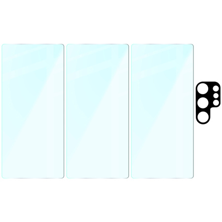 3x Szkło + szybka na aparat Bizon Clear 2 Pack do Galaxy S25 Ultra
