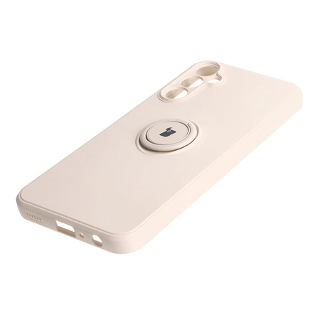 Etui Bizon Case Silicone Ring Sq do Galaxy A24, beżowe