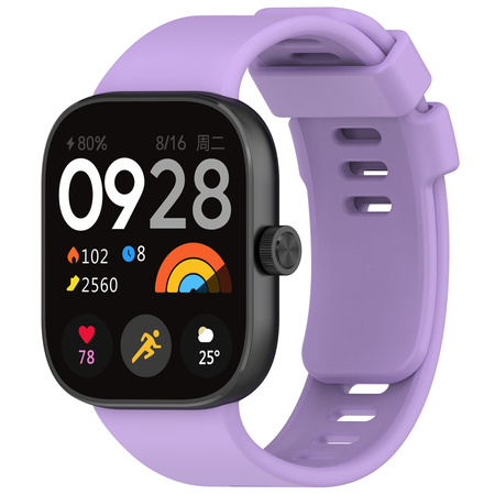 Pasek Bizon Strap Watch Silicone B do Xiaomi Redmi Watch 5/4 / Smart Band 9/8 Pro, fioletowy