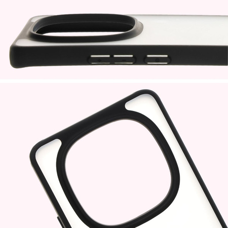 Etui Bizon Case Angelo do Xiaomi Redmi Note 14 Pro 5G / 14 Pro+ 5G / Poco X7, półprzezroczyste z czarną ramką