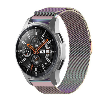 Pasek ze stali nierdzewnej do smartwatcha, Bizon Strap Watch Chain, Quick Release 22 mm, tęczowy