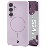 Silikonowe etui z pierścieniem magnetycznym Bizon Soft Case Magnetic do Galaxy S24 Plus, jasnofioletowe