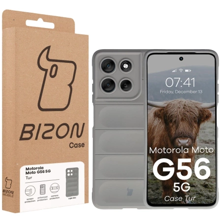 Pancerne etui Bizon Case Tur do Motorola Moto G56 5G, jasnoszare