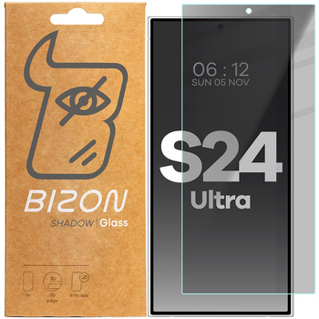 Prywatyzujące szkło hartowane Bizon Glass Clear Shadow do Galaxy S24 Ultra, przyciemniane
