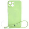 Etui silikonowe z pierścieniem magnetycznym Bizon Case Silicone Magnetic do iPhone 14, jasnozielone