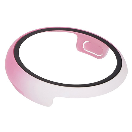 Etui ze szkłem do zegarka Bizon Case Watch Adamo do Google Pixel Watch 3 41mm, białoróżowe