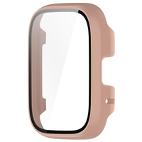 Etui Bizon Case+Glass Watch do Xiaomi Redmi Watch 3 Active, różowe