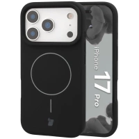 Silikonowe etui z pierścieniem magnetycznym Bizon Soft Case Magnetic do iPhone 17 Pro, czarne