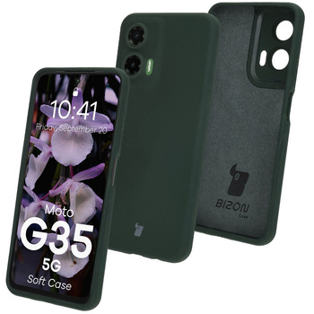 Silikonowe etui Bizon Soft Case do Motorola Moto G35 5G, ciemnozielone