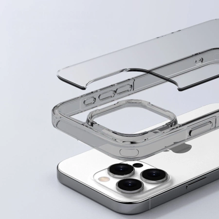 Etui Bizon Case Halo do iPhone 16 Pro, przydymione-czarne